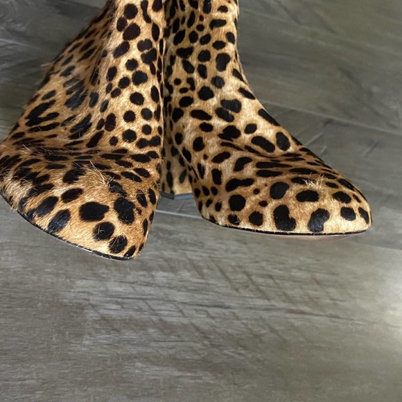 J.Crew Sadie Calf Hair leopard bootie 6.5 NWOB back zipper - Picture 8 of 9